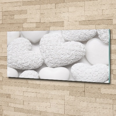 Foto en metacrilato horizontal Fondo de corazón blanco