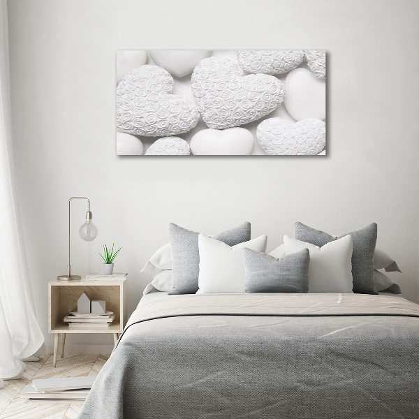 Foto en metacrilato horizontal Fondo de corazón blanco