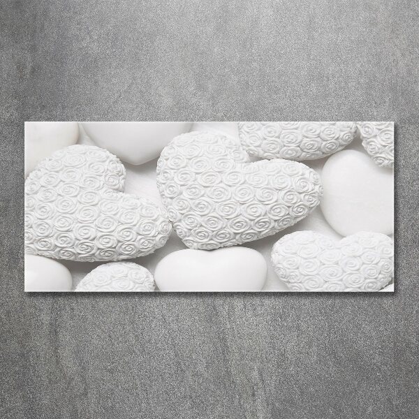 Foto en metacrilato horizontal Fondo de corazón blanco