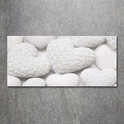 Foto en metacrilato horizontal Fondo de corazón blanco