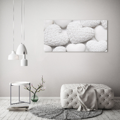 Foto en metacrilato horizontal Fondo de corazón blanco