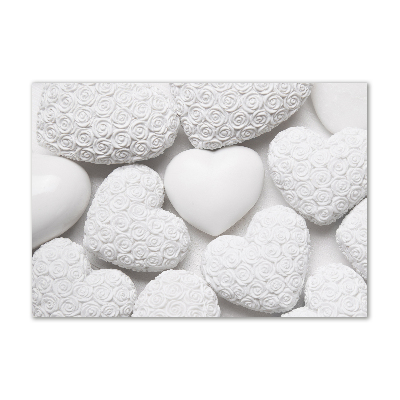 Foto en metacrilato horizontal Fondo de corazón blanco