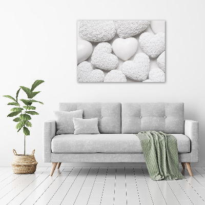 Foto en metacrilato horizontal Fondo de corazón blanco