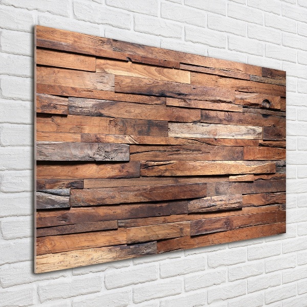 Cuadro metacrilato horizontal pared de madera