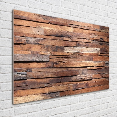 Cuadro metacrilato horizontal pared de madera