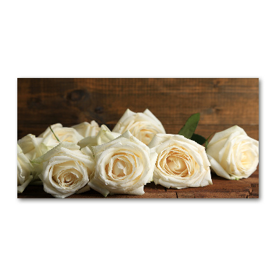 Cuadro metacrilato horizontal rosas blancas