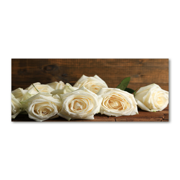 Cuadro metacrilato horizontal rosas blancas