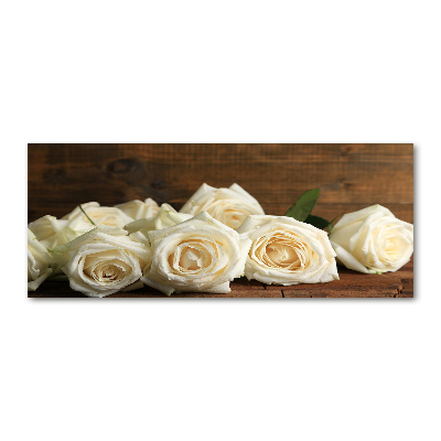 Cuadro metacrilato horizontal rosas blancas