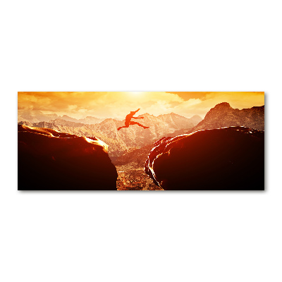 Pintura en acrílico horizontal Saltar sobre el abismo