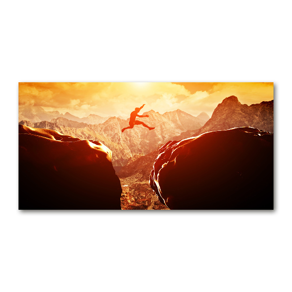 Pintura en acrílico horizontal Saltar sobre el abismo