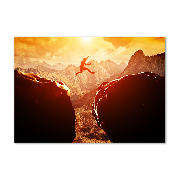 Pintura en acrílico horizontal Saltar sobre el abismo