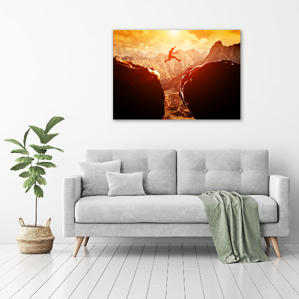 Pintura en acrílico horizontal Saltar sobre el abismo