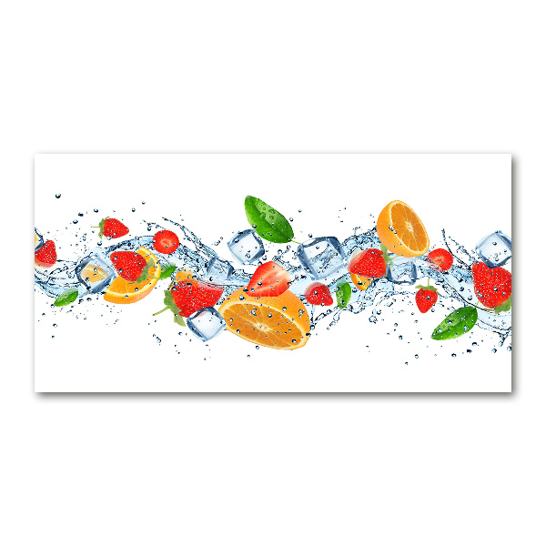 Cuadro acrílico horizontal Fruta con hielo