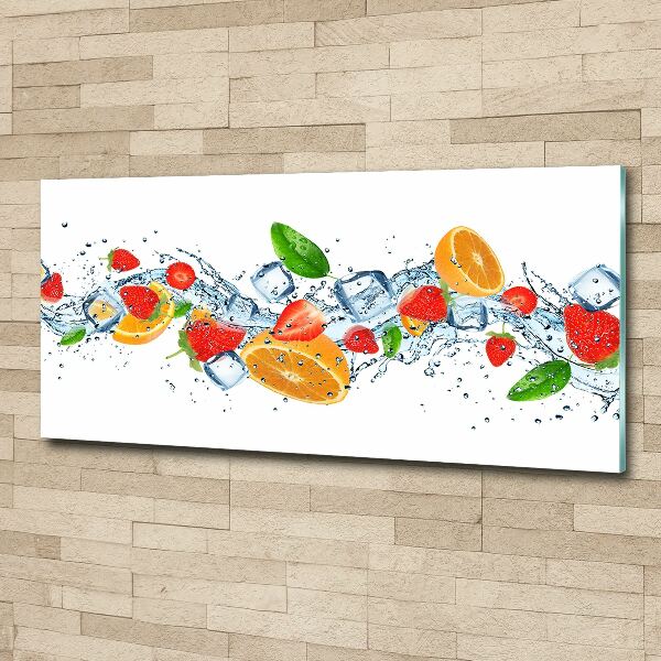 Cuadro acrílico horizontal Fruta con hielo