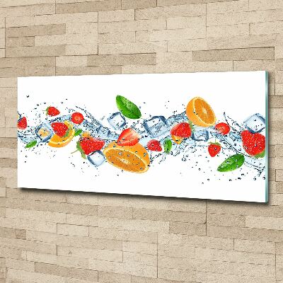 Cuadro acrílico horizontal Fruta con hielo