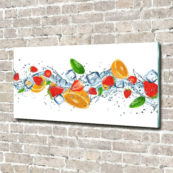 Cuadro acrílico horizontal Fruta con hielo