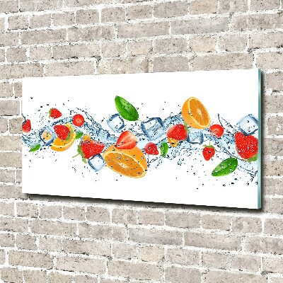 Cuadro acrílico horizontal Fruta con hielo