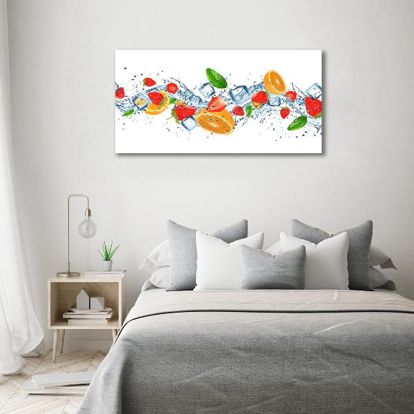 Cuadro acrílico horizontal Fruta con hielo