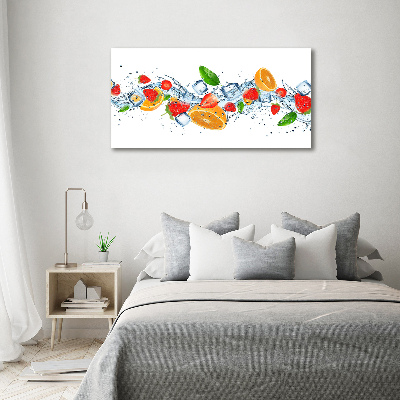 Cuadro acrílico horizontal Fruta con hielo