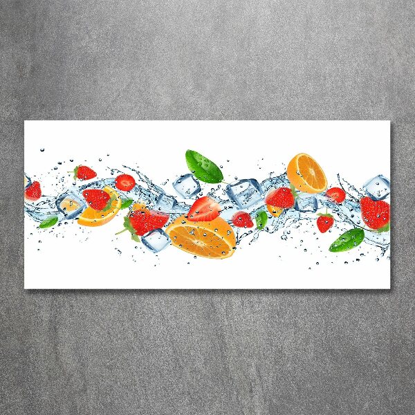 Cuadro acrílico horizontal Fruta con hielo