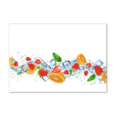 Cuadro acrílico horizontal Fruta con hielo