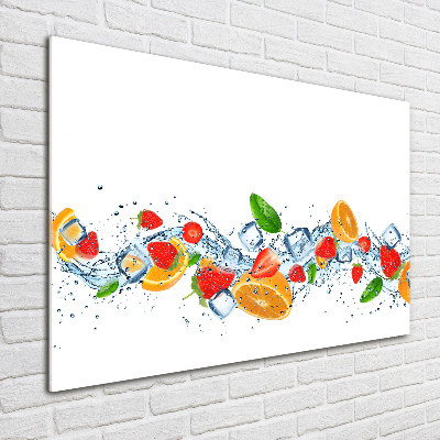 Cuadro acrílico horizontal Fruta con hielo