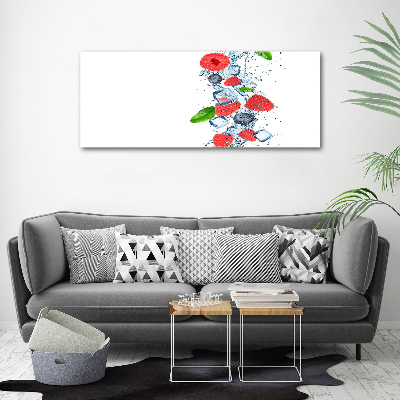 Pintura en acrílico horizontal Frutos del bosque con hielo
