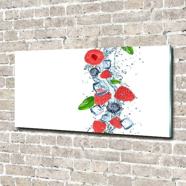 Pintura en acrílico horizontal Frutos del bosque con hielo