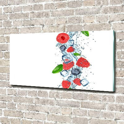 Pintura en acrílico horizontal Frutos del bosque con hielo