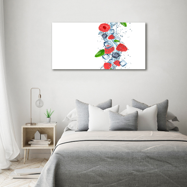 Pintura en acrílico horizontal Frutos del bosque con hielo