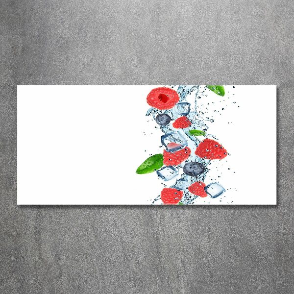 Pintura en acrílico horizontal Frutos del bosque con hielo