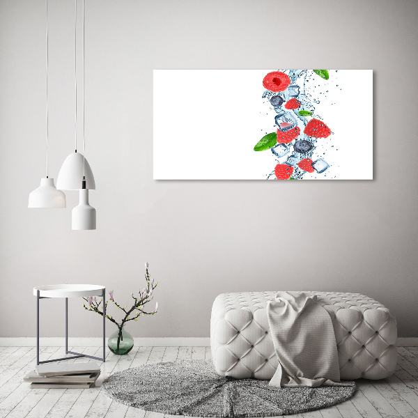 Pintura en acrílico horizontal Frutos del bosque con hielo