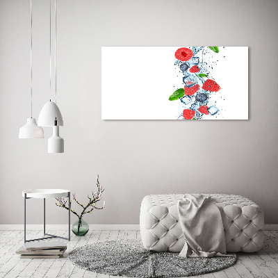 Pintura en acrílico horizontal Frutos del bosque con hielo