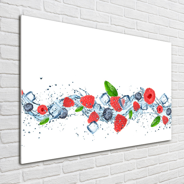 Pintura en acrílico horizontal Frutos del bosque con hielo