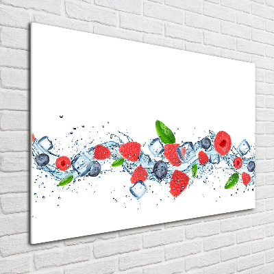 Pintura en acrílico horizontal Frutos del bosque con hielo