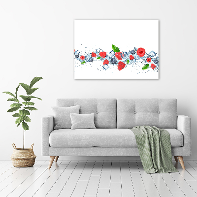 Pintura en acrílico horizontal Frutos del bosque con hielo