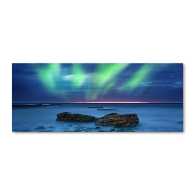 Pintura en acrílico horizontal Auroras boreales