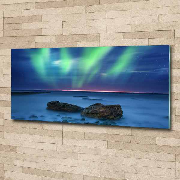 Pintura en acrílico horizontal Auroras boreales