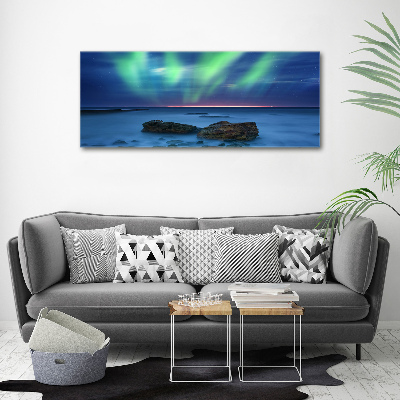 Pintura en acrílico horizontal Auroras boreales