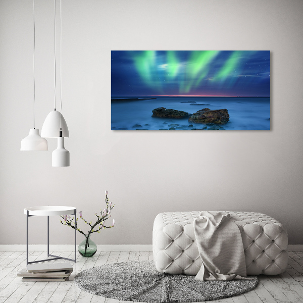 Pintura en acrílico horizontal Auroras boreales