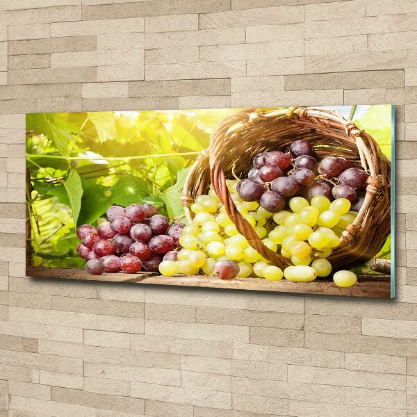 Foto en metacrilato horizontal Uvas en una cesta