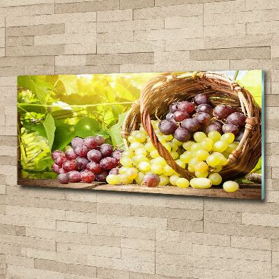 Foto en metacrilato horizontal Uvas en una cesta