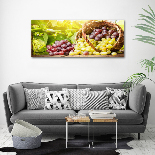 Foto en metacrilato horizontal Uvas en una cesta