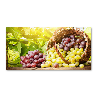 Foto en metacrilato horizontal Uvas en una cesta