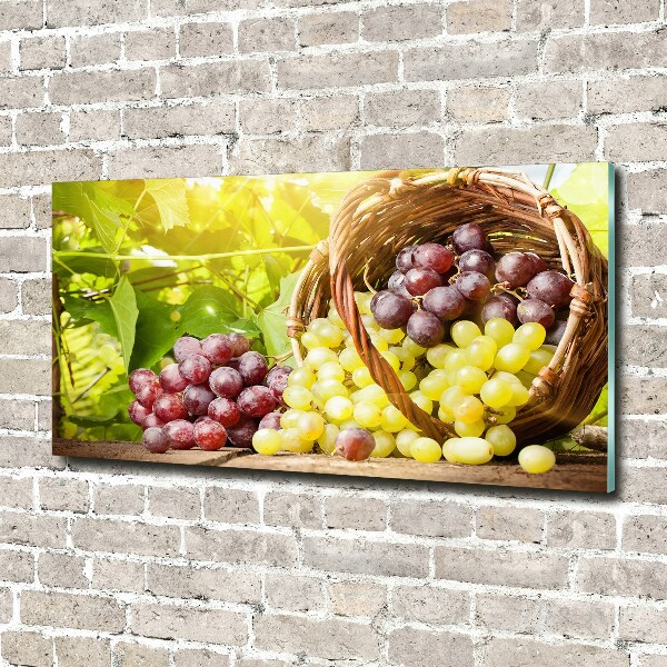 Foto en metacrilato horizontal Uvas en una cesta