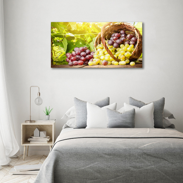 Foto en metacrilato horizontal Uvas en una cesta