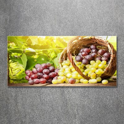 Foto en metacrilato horizontal Uvas en una cesta