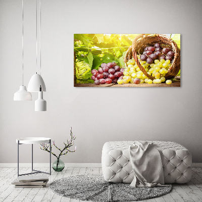 Foto en metacrilato horizontal Uvas en una cesta