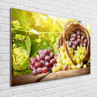 Foto en metacrilato horizontal Uvas en una cesta