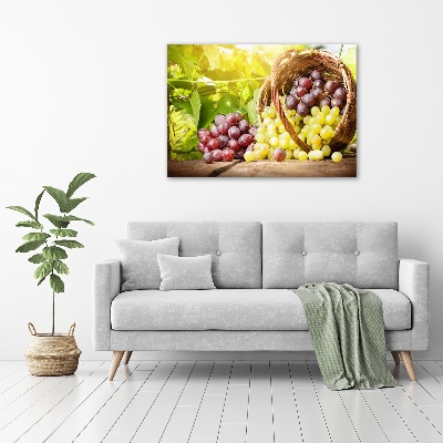 Foto en metacrilato horizontal Uvas en una cesta
